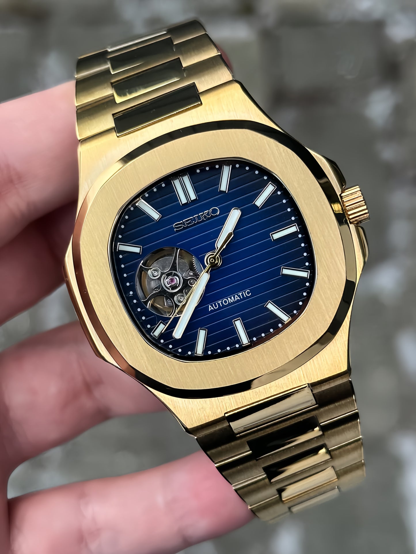Nautiko - Blauw Open Heart (Geel Goud)