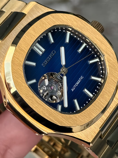 Nautiko - Blauw Open Heart (Geel Goud)