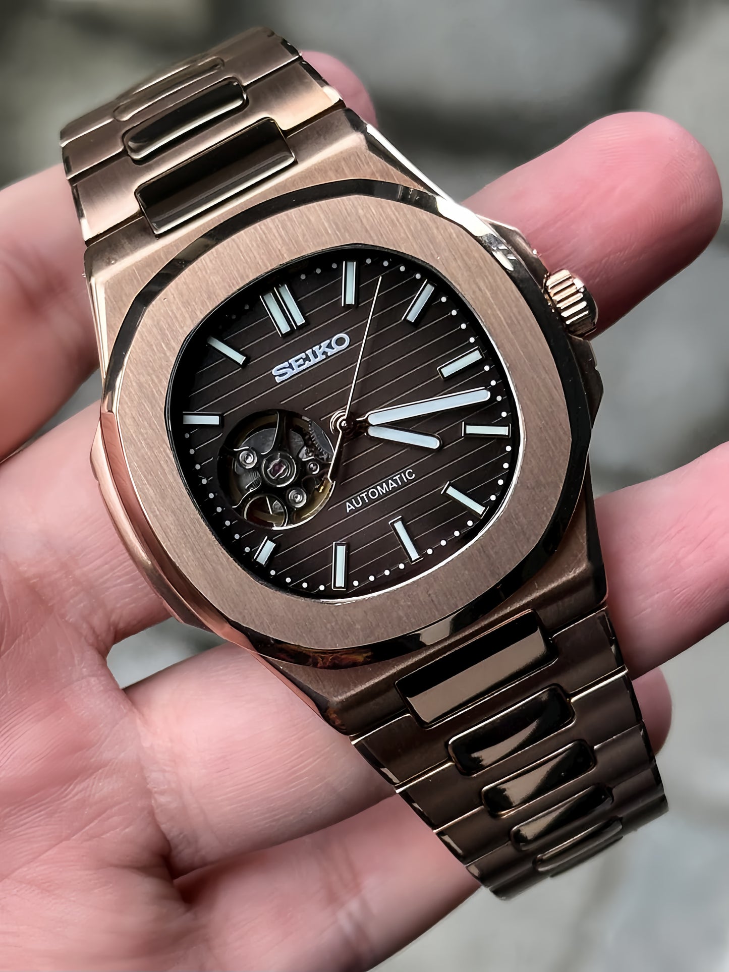 Nautiko - Zwart Open Heart (Rosé Goud)