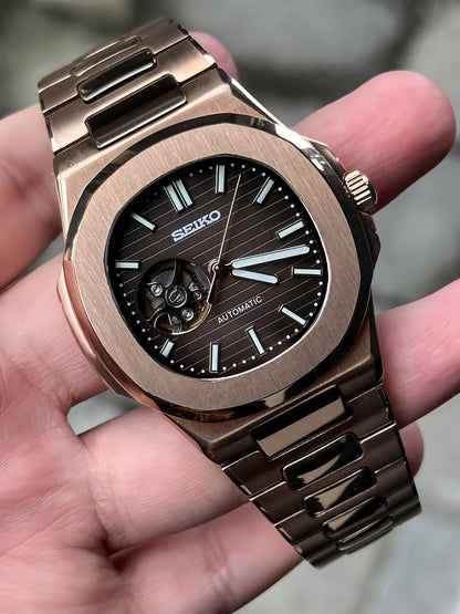 Nautiko - Zwart Open Heart (Rosé Goud)