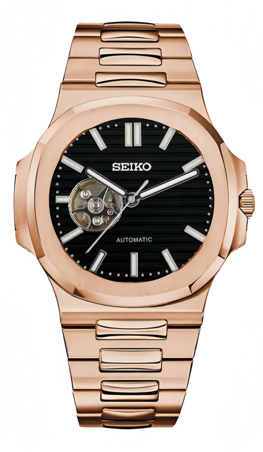 Nautiko - Zwart Open Heart (Rosé Goud)